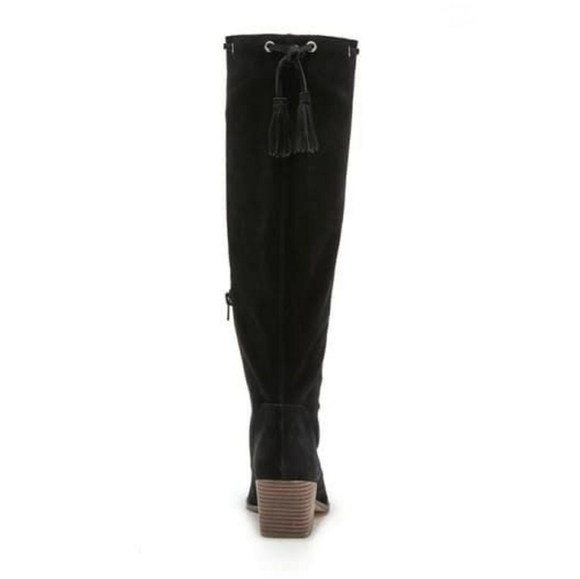 Chic Tasseled Sole Society Black Suede Boots - Picture 7 of 8